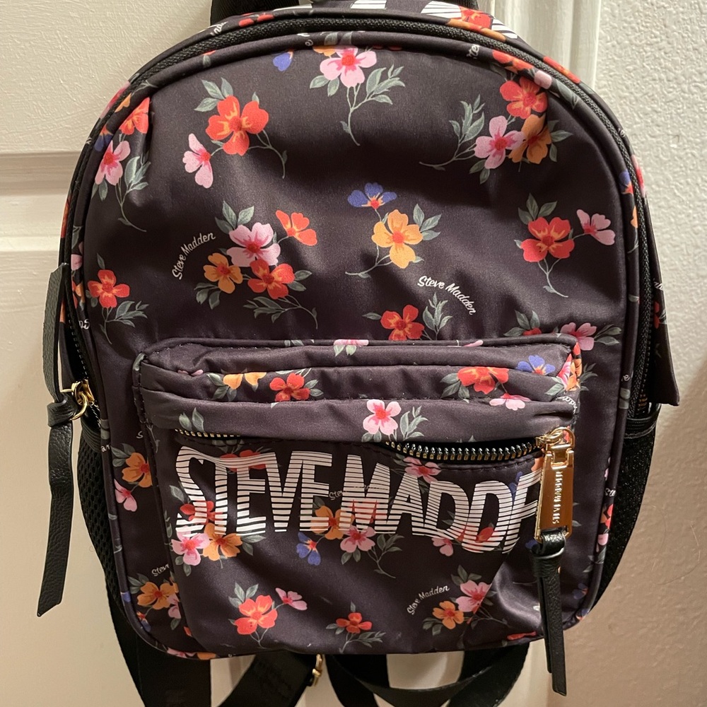 NWT Black Floral Backpack